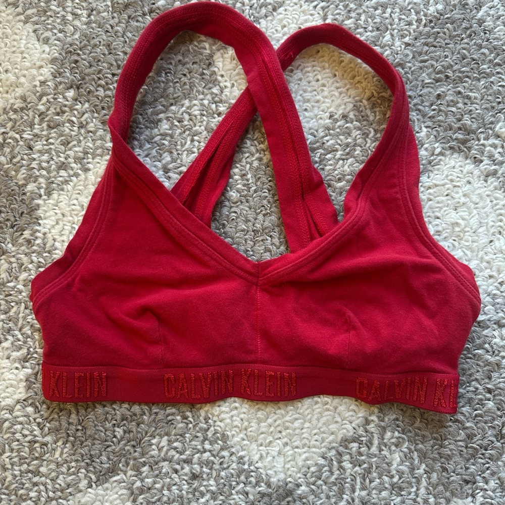 Calvin Klein Women's Vibrant Red Sports Bra
